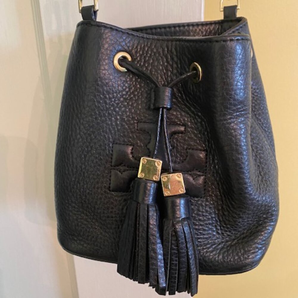 Tory Burch Mini Bucket Bag - Black Leather